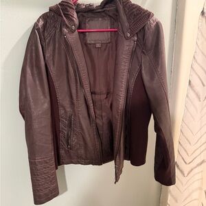 Maurice’s Burgandy/maroon pleather jacket